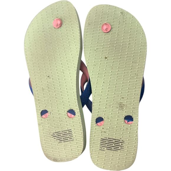 Havaianas Blue Multicolor Wode Strap Flip Flops Womens 39/40 or 9- 10 New - Picture 7 of 8